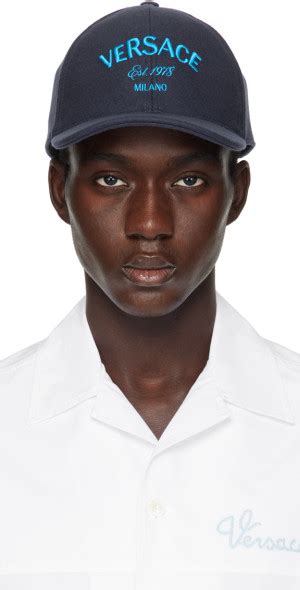 versace stamp|Navy Milano Stamp Cap by Versace on Sale .